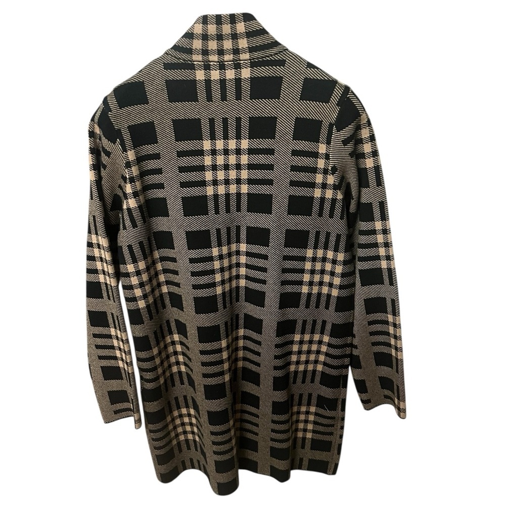 Anne Klein- NWT- Black and Tan Plaid Women's Coat  Medium - Picture 6 of 8